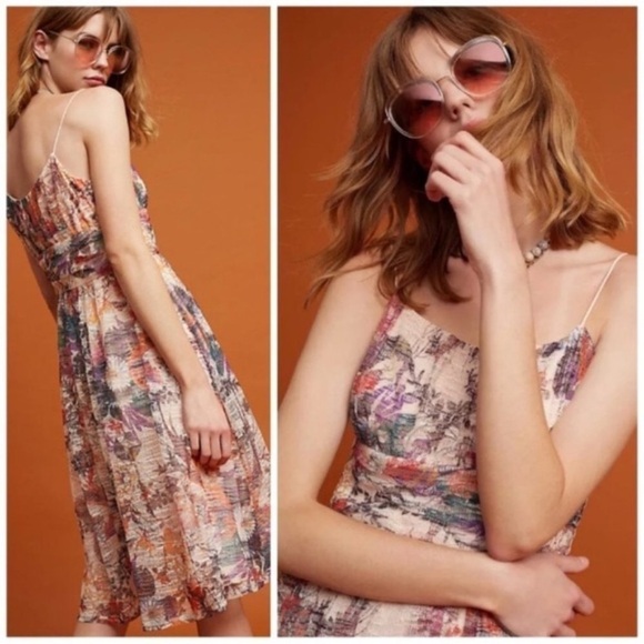 ANTHROPOLOGIE MAEVE MACKENZIE FLORAL FIT AND FLARE LACE DRESS SIZE 2 - Picture 4 of 16